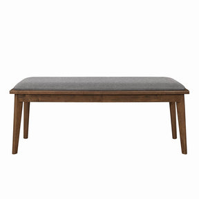 Alfredo Upholstered Dining Bench Grey and Natural Walnut - Half Price Furniture