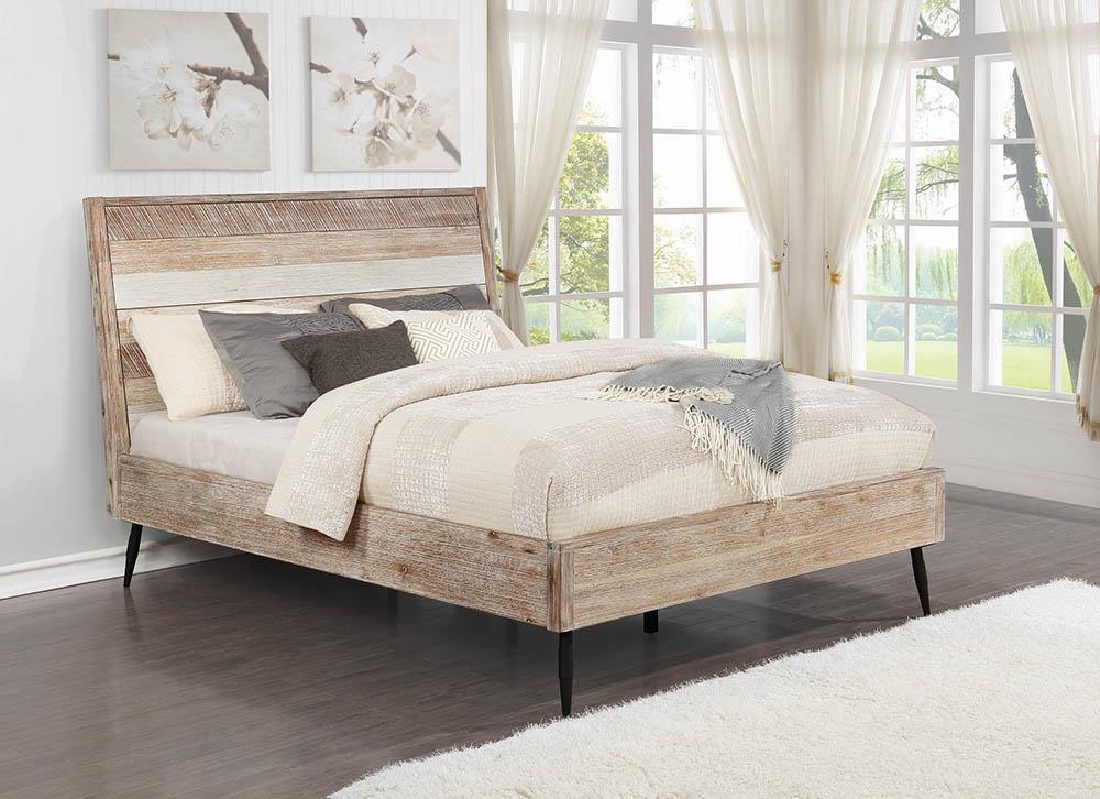 Marlow California King Platform Bed Rough Sawn Multi - Half Price Furniture