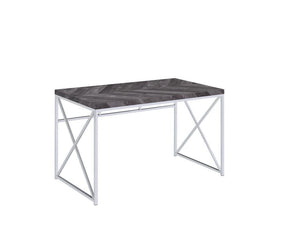 Grimma Writing Desk Rustic Grey Herringbone - Half Price Furniture