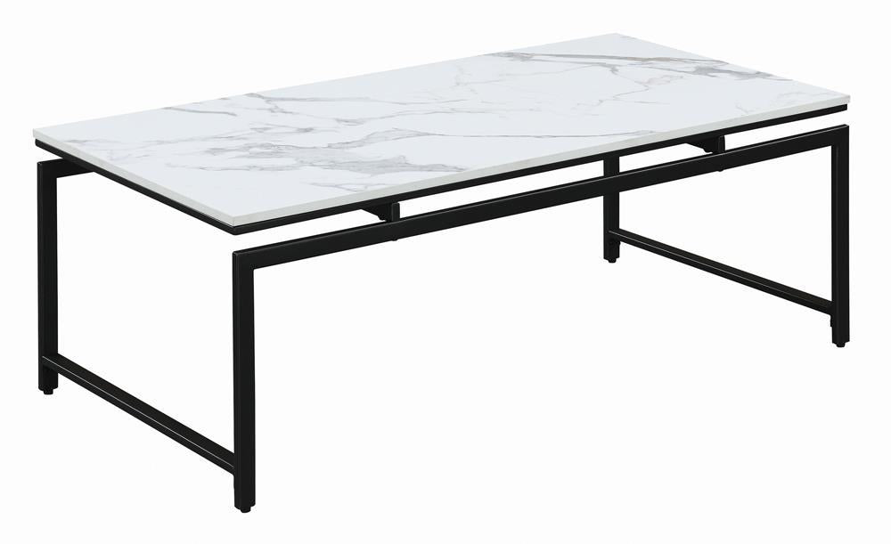 Clark 3-piece Occasional Set White and Dark Gunmetal - Half Price Furniture