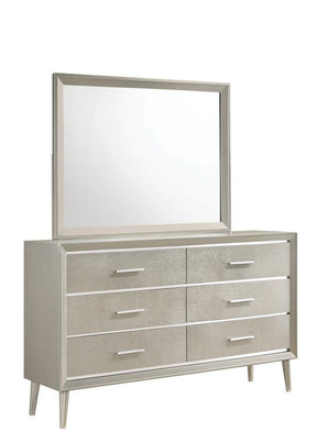 Ramon Dresser Mirror Metallic Sterling - Half Price Furniture