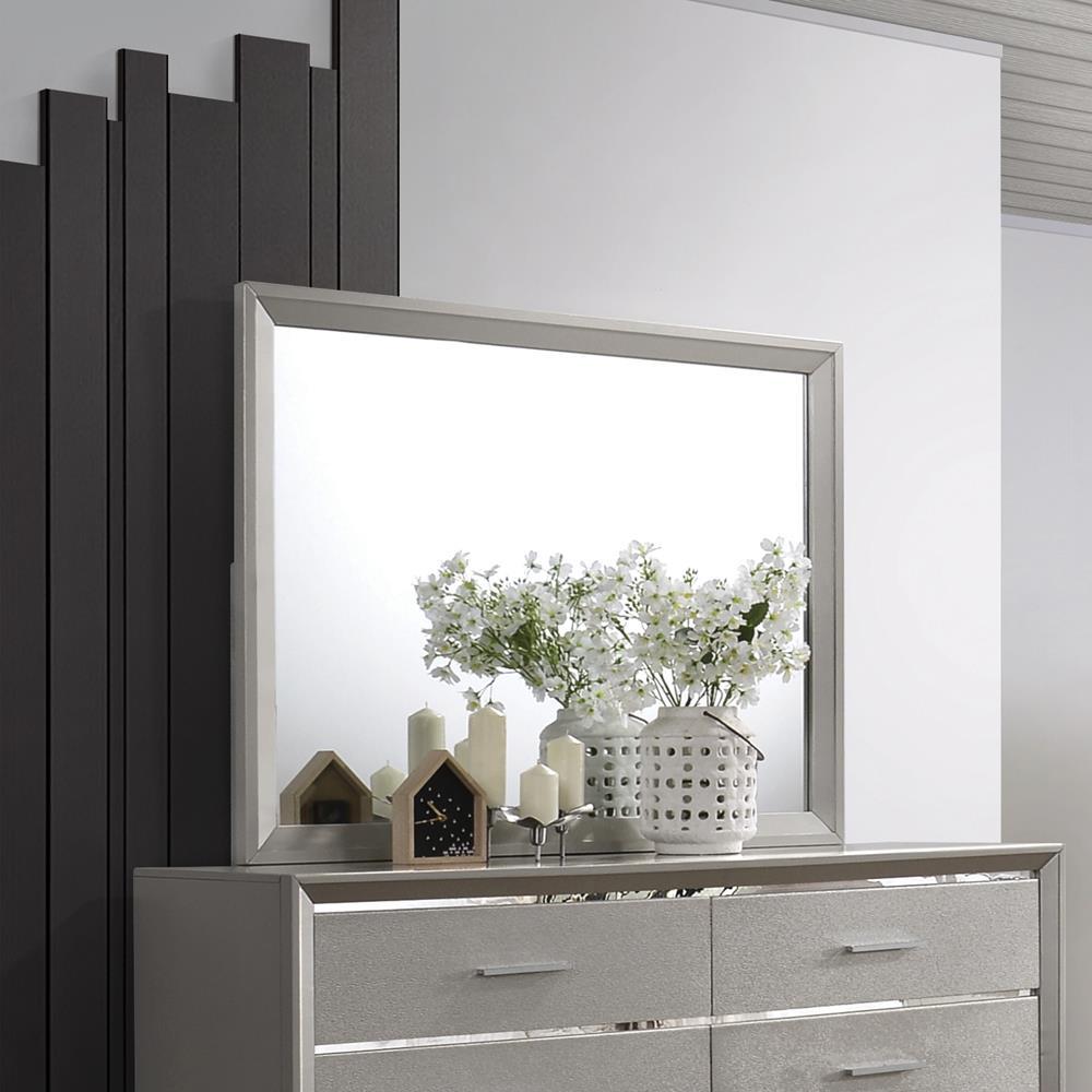 Ramon Dresser Mirror Metallic Sterling - Half Price Furniture