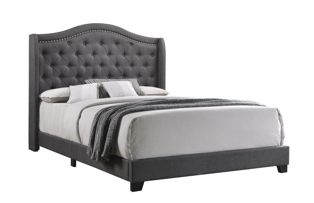 Sonoma Camel Back Queen Bed Grey - Bed - Half Price Furniture