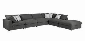 Serene Upholstered Rectangular Ottoman Charcoal - Half Price Furniture