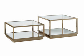 Renee 2-piece Square Occasional Set Rose Brass - Half Price Furniture