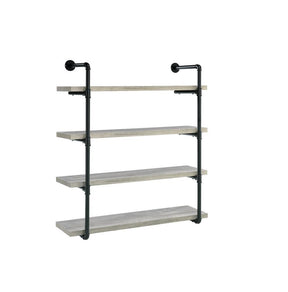 Elmcrest 40-inch Wall Shelf Black and Grey Driftwood - Half Price Furniture