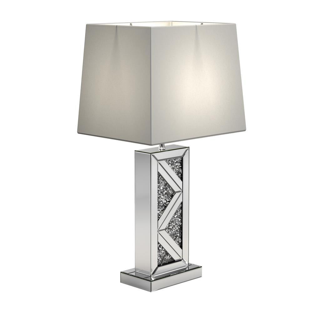 Carmen Geometric Base Table Lamp Silver - Half Price Furniture