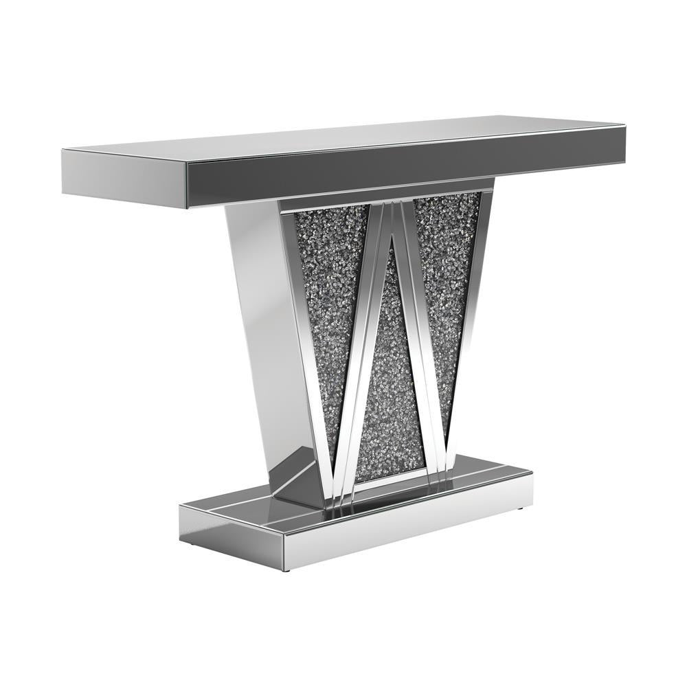 Crocus Rectangular Console Table Silver - Half Price Furniture