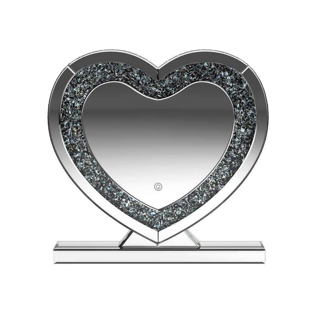 Euston Heart Shape Table Mirror Silver - Half Price Furniture