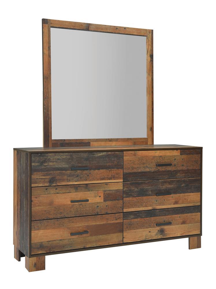 Sidney Square Dresser Mirror Rustic Pine - Half Price Furniture