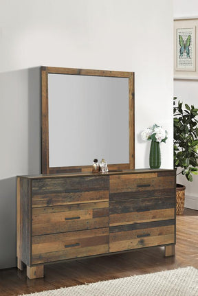 Sidney Square Dresser Mirror Rustic Pine - Half Price Furniture