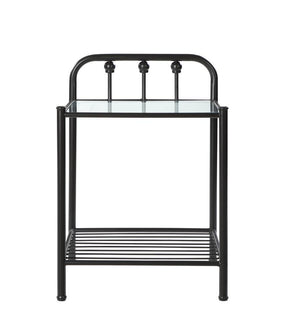 Livingston 1-shelf Nightstand with Glass Top Dark Bronze - Half Price Furniture