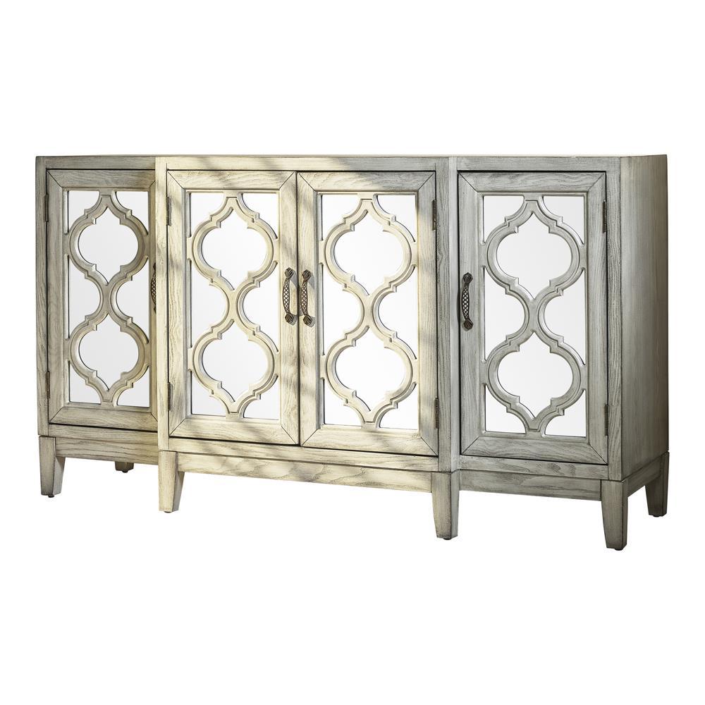 Mckellen 4-door Accent Cabinet Antique White - Accent Cabinet - Half Price Furniture