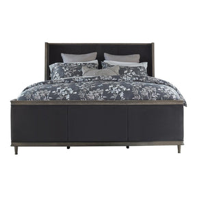 Alderwood Eastern King Upholstered Panel Bed Charcoal Grey - Half Price Furniture