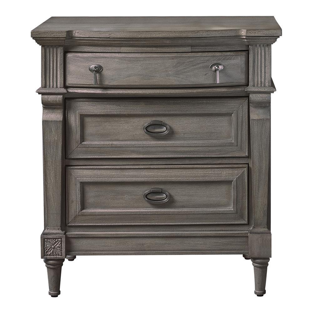 Alderwood 3-drawer Nightstand French Grey - Half Price Furniture