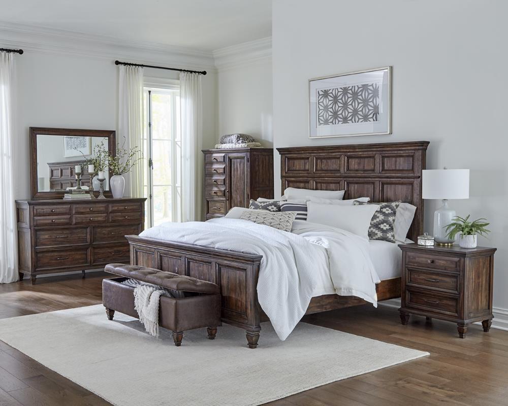 Avenue Queen Panel Bed Weathered Burnished Brown - Half Price Furniture