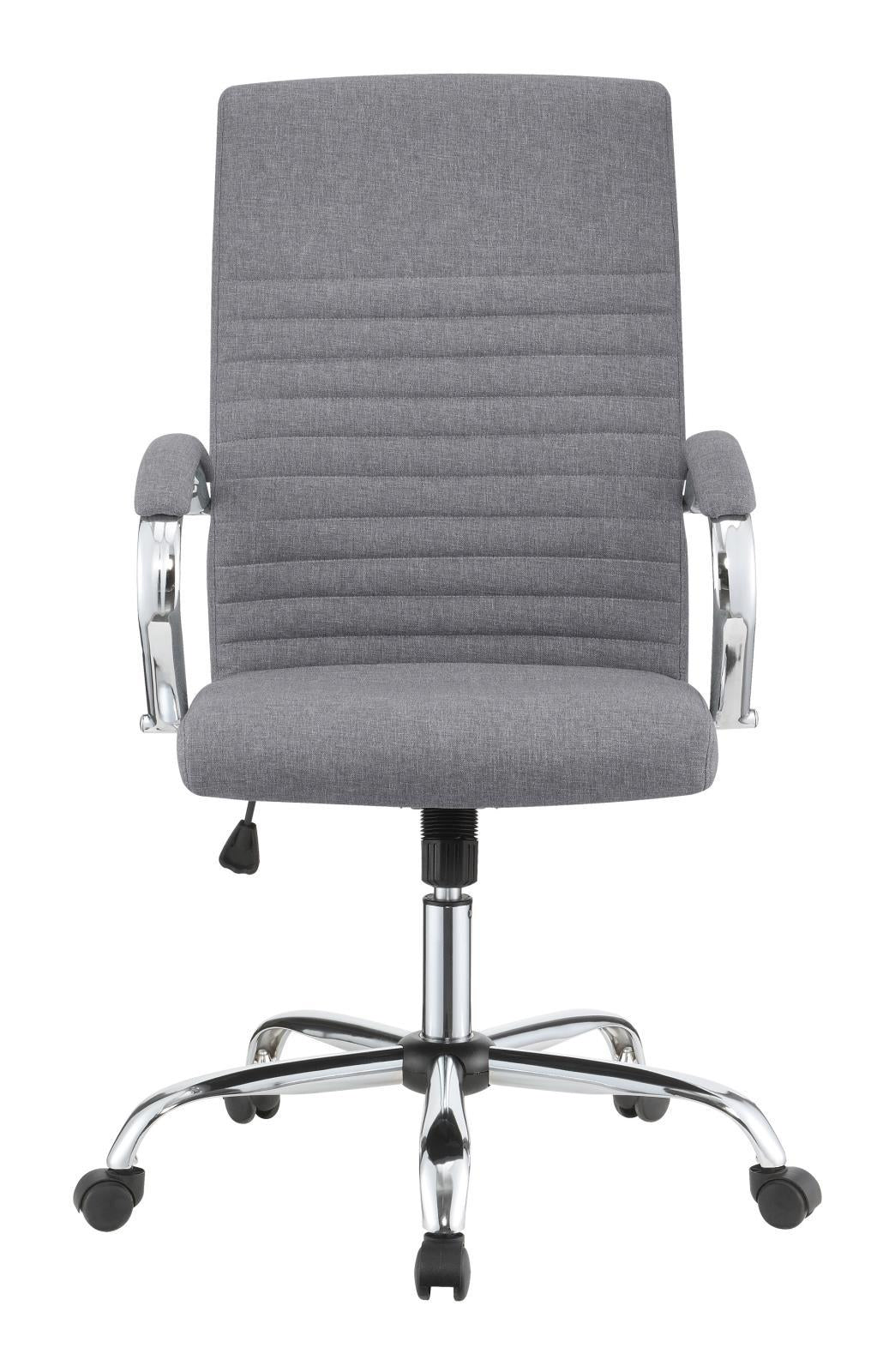 Abisko Upholstered Office Chair with Casters Grey and Chrome - Half Price Furniture