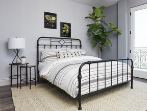 Packlan Eastern King Metal Panel Bed Matte Black - Half Price Furniture