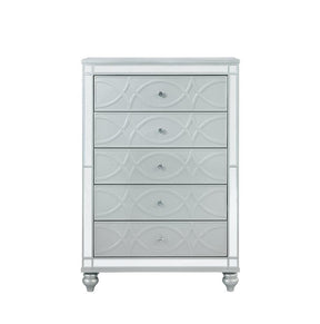 Gunnison 5-drawer Chest Silver Metallic - Chest - Half Price Furniture