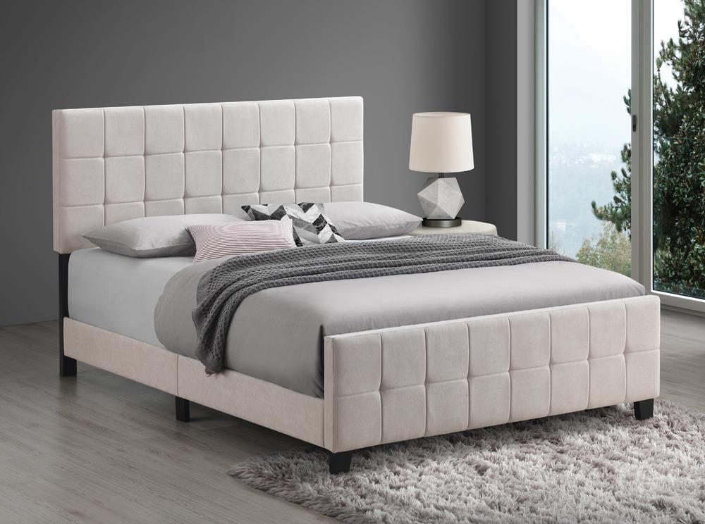 Fairfield Queen Upholstered Panel Bed Beige - Half Price Furniture