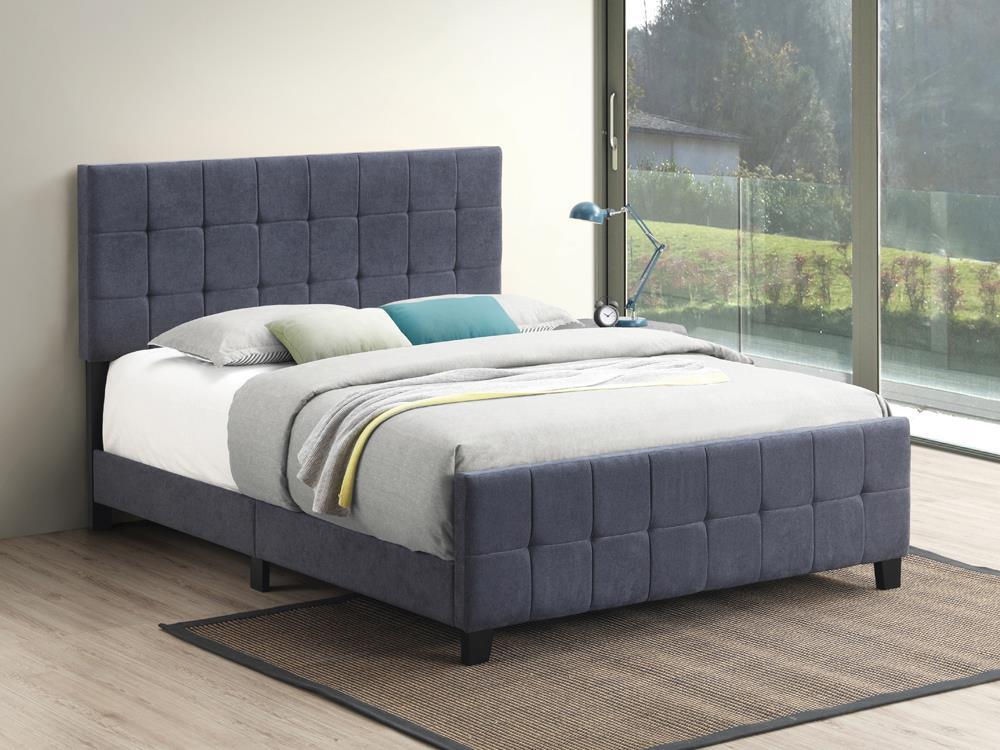 Fairfield Eastern King Upholstered Panel Bed Dark Grey - Bed - Half Price Furniture