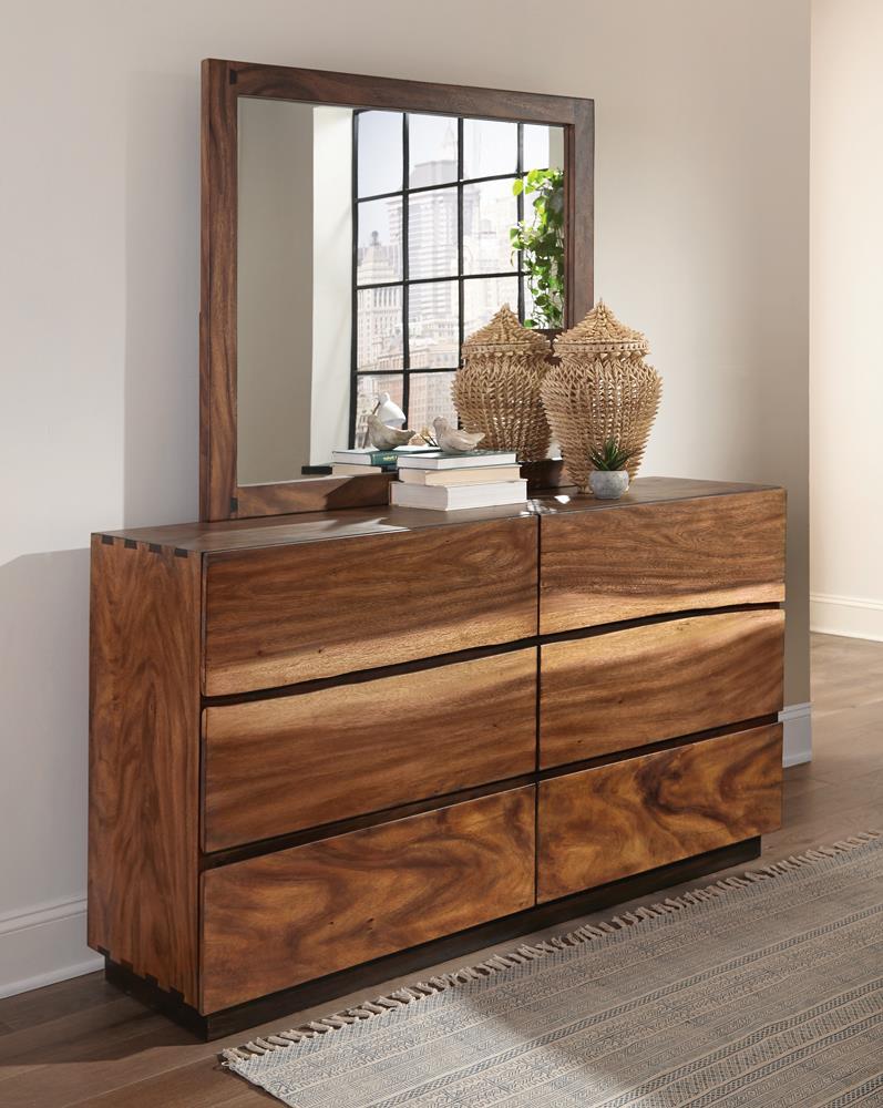 Winslow 6-drawer Dresser Smokey Walnut and Coffee Bean - Half Price Furniture