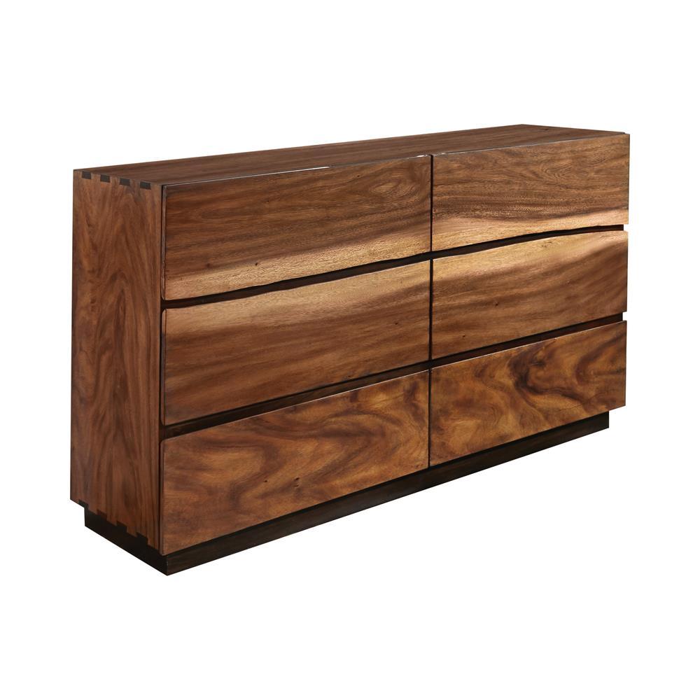 Winslow 6-drawer Dresser Smokey Walnut and Coffee Bean - Half Price Furniture