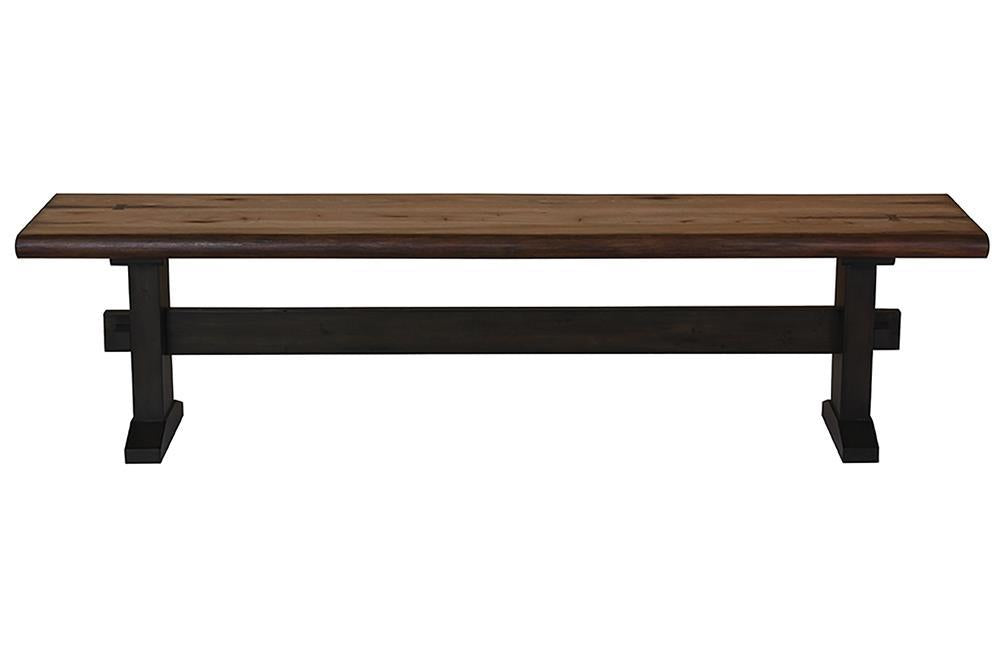 Bexley Trestle Bench Natural Honey and Espresso - Half Price Furniture