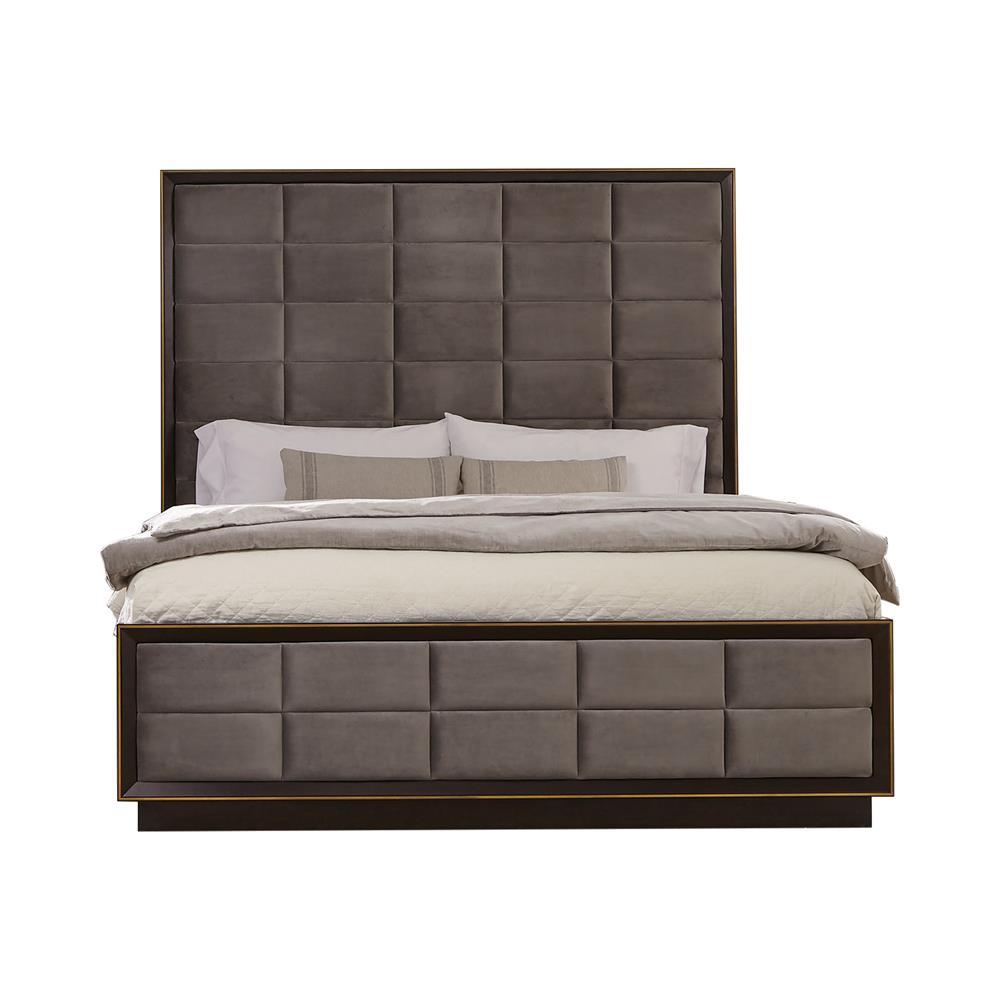 Durango Queen Upholstered Bed Smoked Peppercorn and Grey - Half Price Furniture