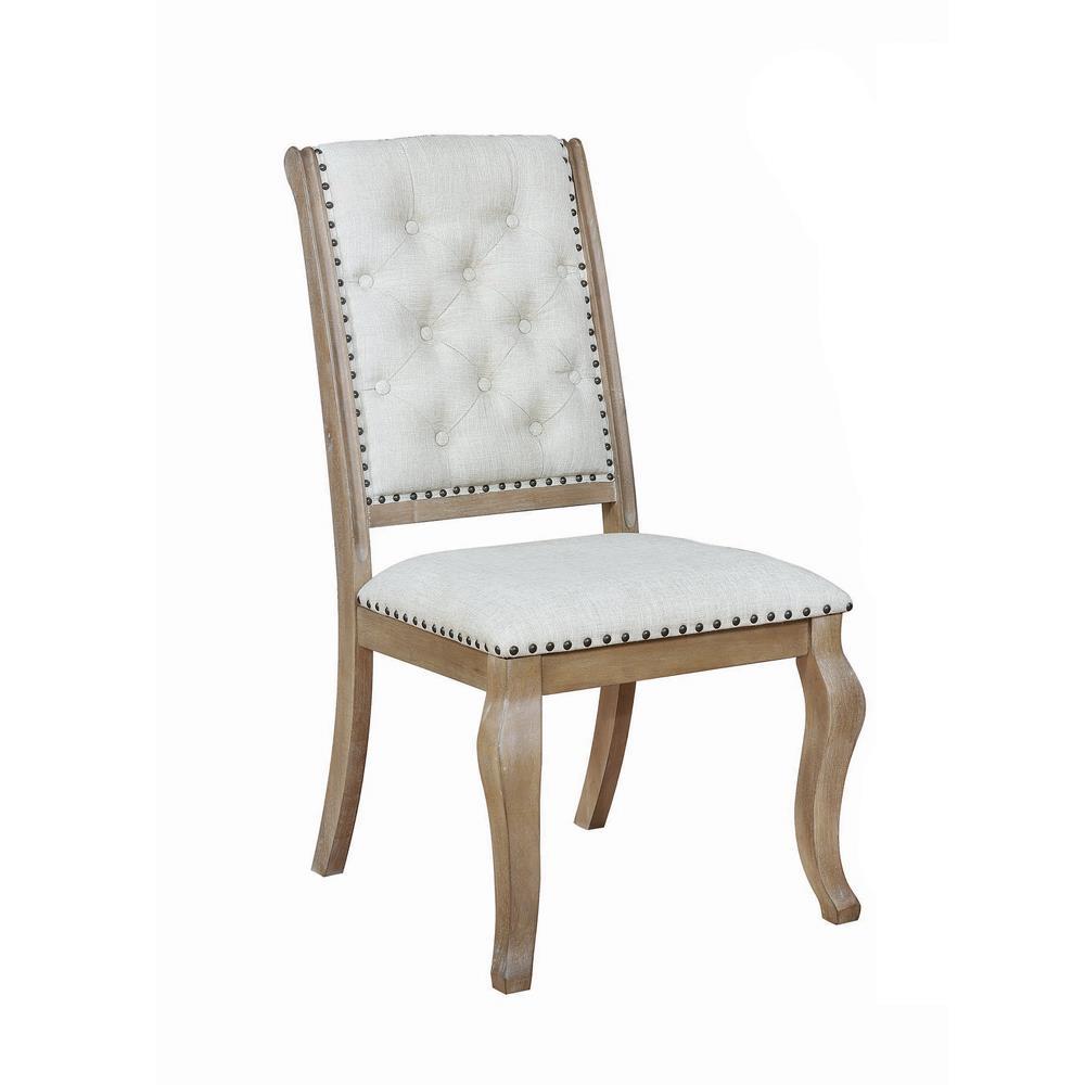 Brockway Tufted Side Chairs Cream and Barley Brown (Set of 2) - Half Price Furniture