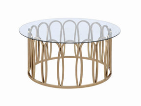 Monett Round Coffee Table Chocolate Chrome and Clear - Coffee Table - Half Price Furniture