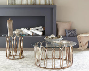 Monett Round Coffee Table Chocolate Chrome and Clear - Coffee Table - Half Price Furniture