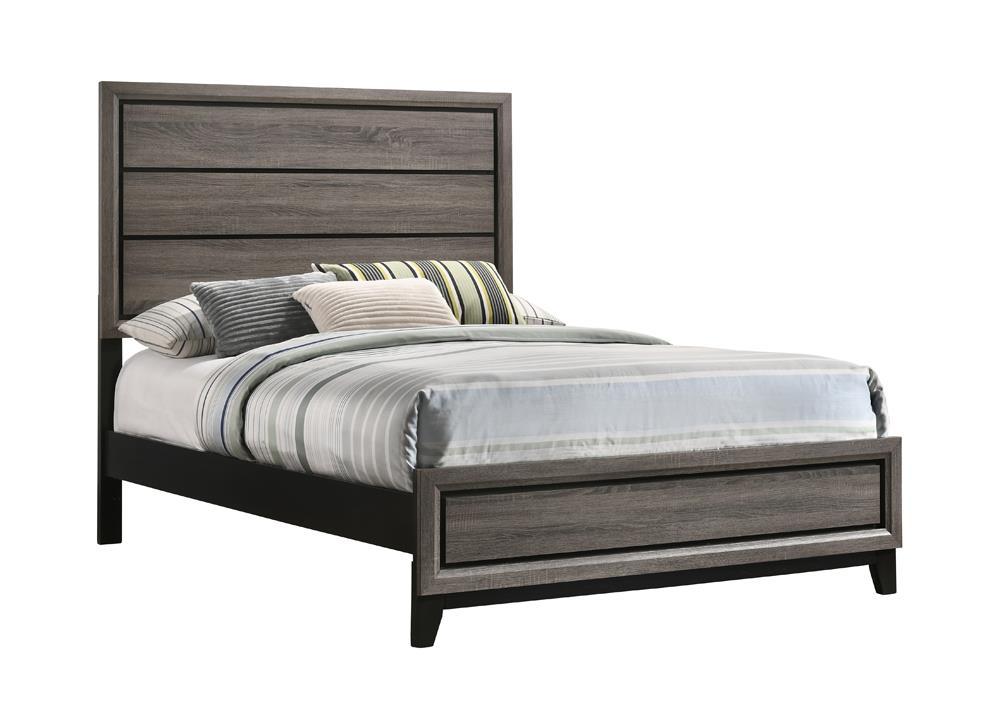 Watson Full Panel Bed Grey Oak - Half Price Furniture