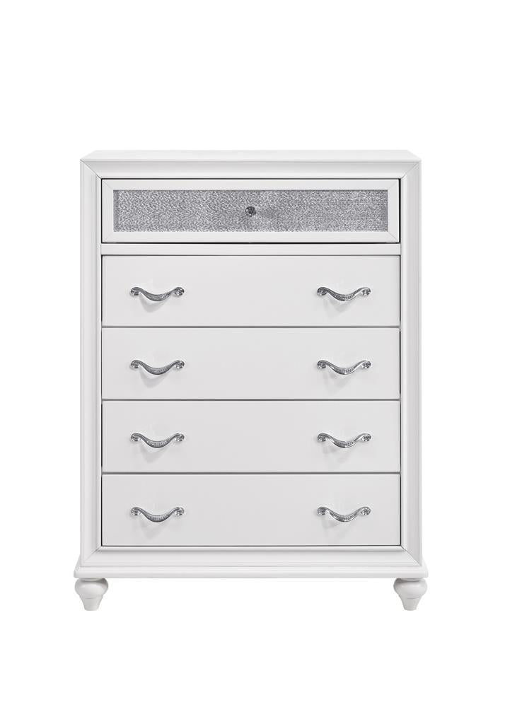 Barzini 5-drawer Chest White - Half Price Furniture