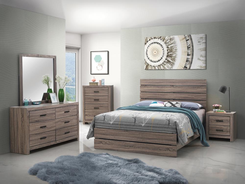 Brantford Eastern King Panel Bed Barrel Oak - Half Price Furniture