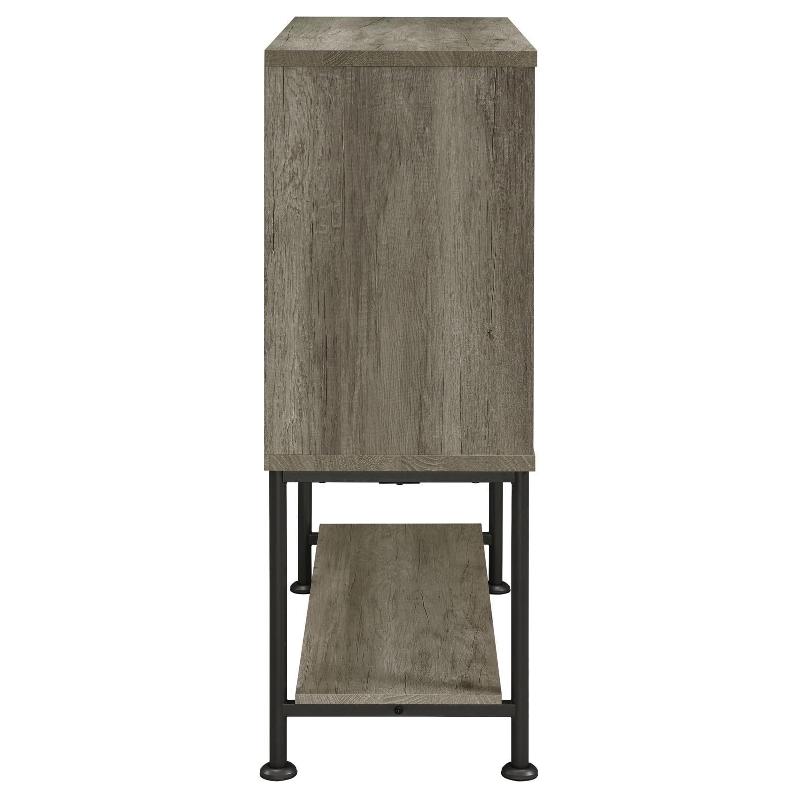 Claremont Sliding Door Bar Cabinet with Lower Shelf Grey Driftwood - Half Price Furniture
