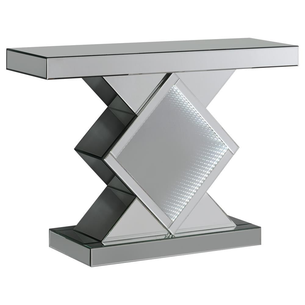 Moody Console Table with LED Lighting Silver - Half Price Furniture