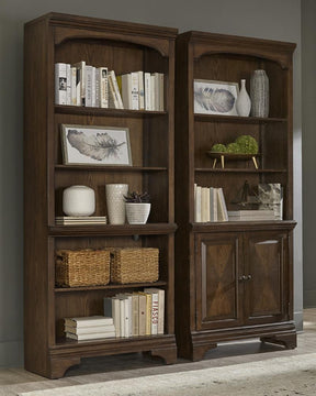 Hartshill 5-shelf Bookcase Burnished Oak - Half Price Furniture