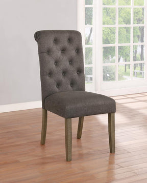 Balboa Tufted Back Side Chairs Rustic Brown and Grey (Set of 2) - Half Price Furniture