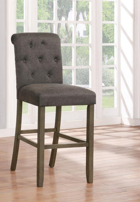 Balboa Tufted Back Bar Stools Grey and Rustic Brown (Set of 2) - Half Price Furniture