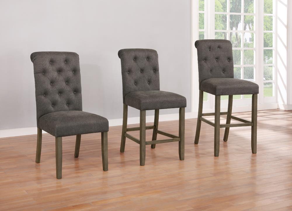 Balboa Tufted Back Bar Stools Grey and Rustic Brown (Set of 2) - Half Price Furniture