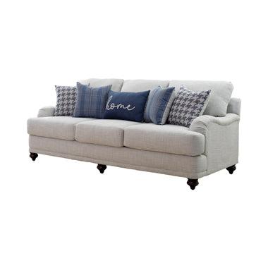 Glenn Recessed Arms Sofa Light Grey - Half Price Furniture