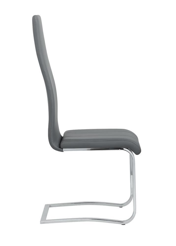 Montclair Upholstered High Back Side Chairs Grey and Chrome (Set of 4) - Half Price Furniture