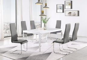 Montclair Upholstered High Back Side Chairs Grey and Chrome (Set of 4) - Half Price Furniture