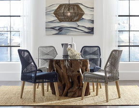 Nakia Woven Rope Dining Chairs Dark Navy (Set of 2) - Half Price Furniture