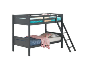 Littleton Twin Over Twin Bunk Bed Grey - Half Price Furniture