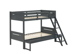 Littleton Twin Over Full Bunk Bed Grey - Half Price Furniture