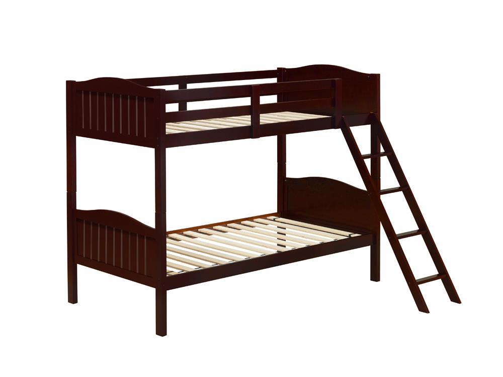 Arlo Twin Over Twin Bunk Bed with Ladder Espresso - Half Price Furniture