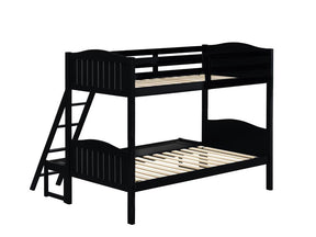 Arlo Twin Over Full Bunk Bed with Ladder Black - Half Price Furniture