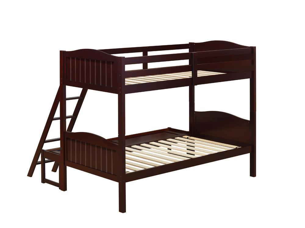 Arlo Twin Over Full Bunk Bed with Ladder Espresso - Half Price Furniture